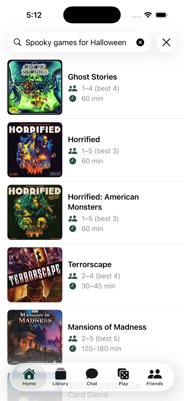Roll Play meaning-based search results for 'a spooky game for Halloween'