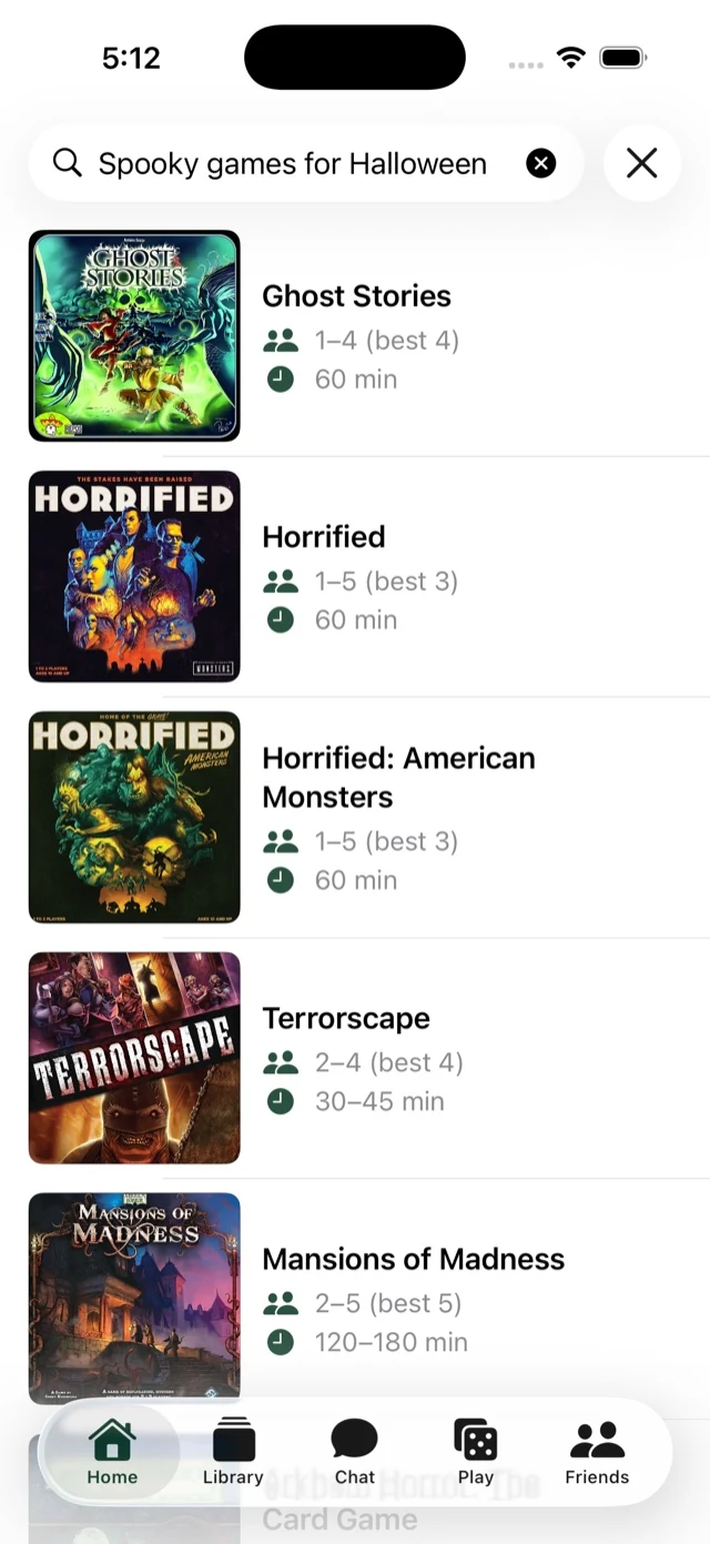 Roll Play meaning-based search results for 'a spooky game for Halloween'